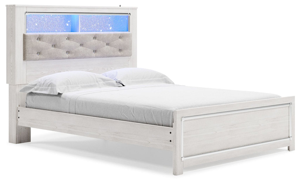 Queen Panel Bookcase Bed With Roll Slats