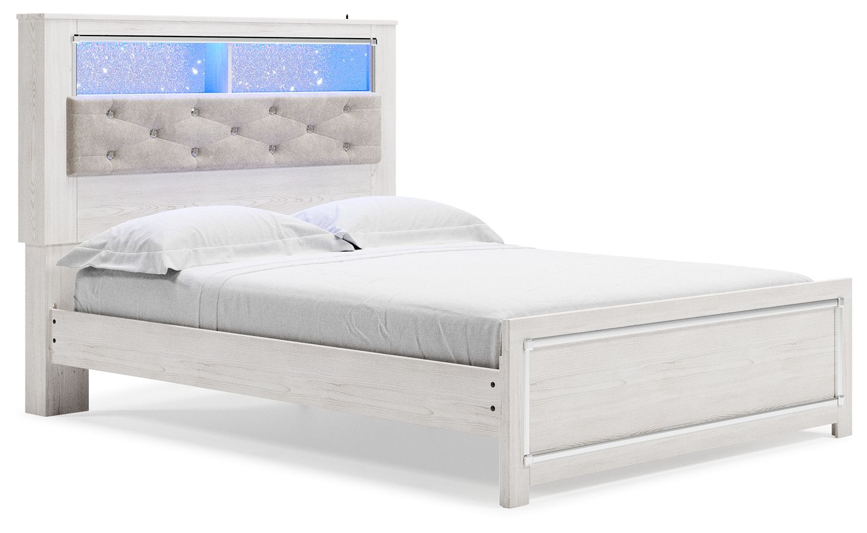 Queen Panel Bookcase Bed With Roll Slats
