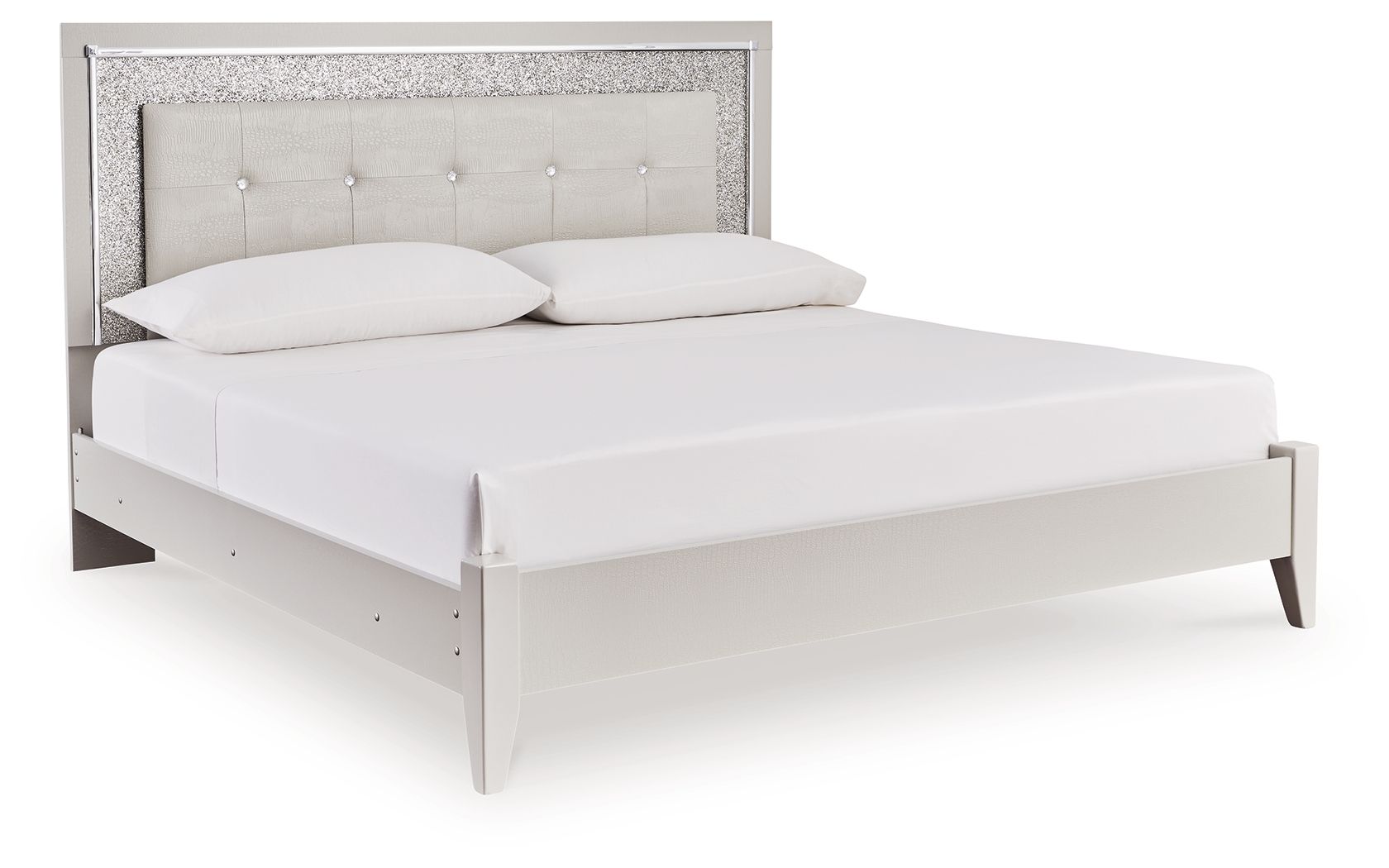 Cama King tapizada con paneles