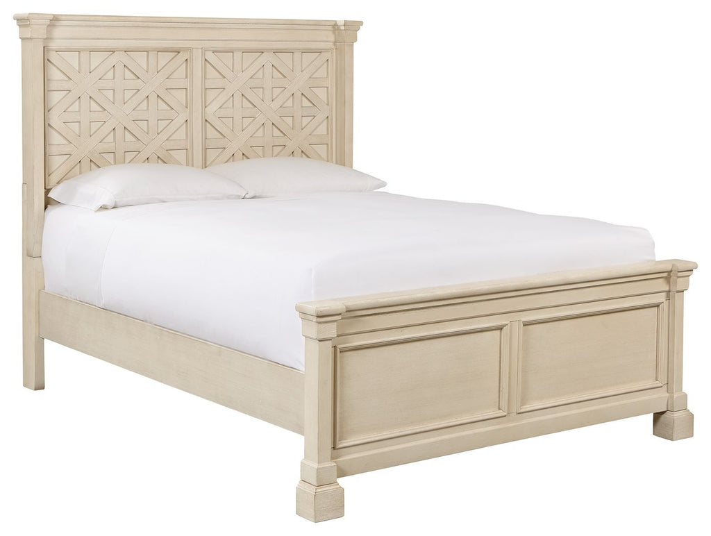 Cama con panel de celosía