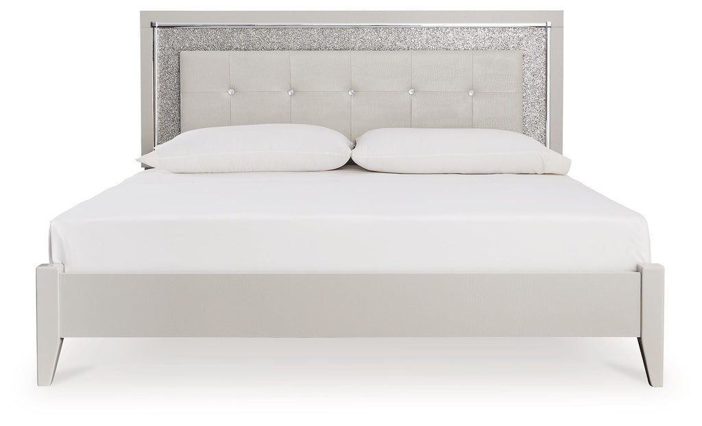 Cama King tapizada con paneles