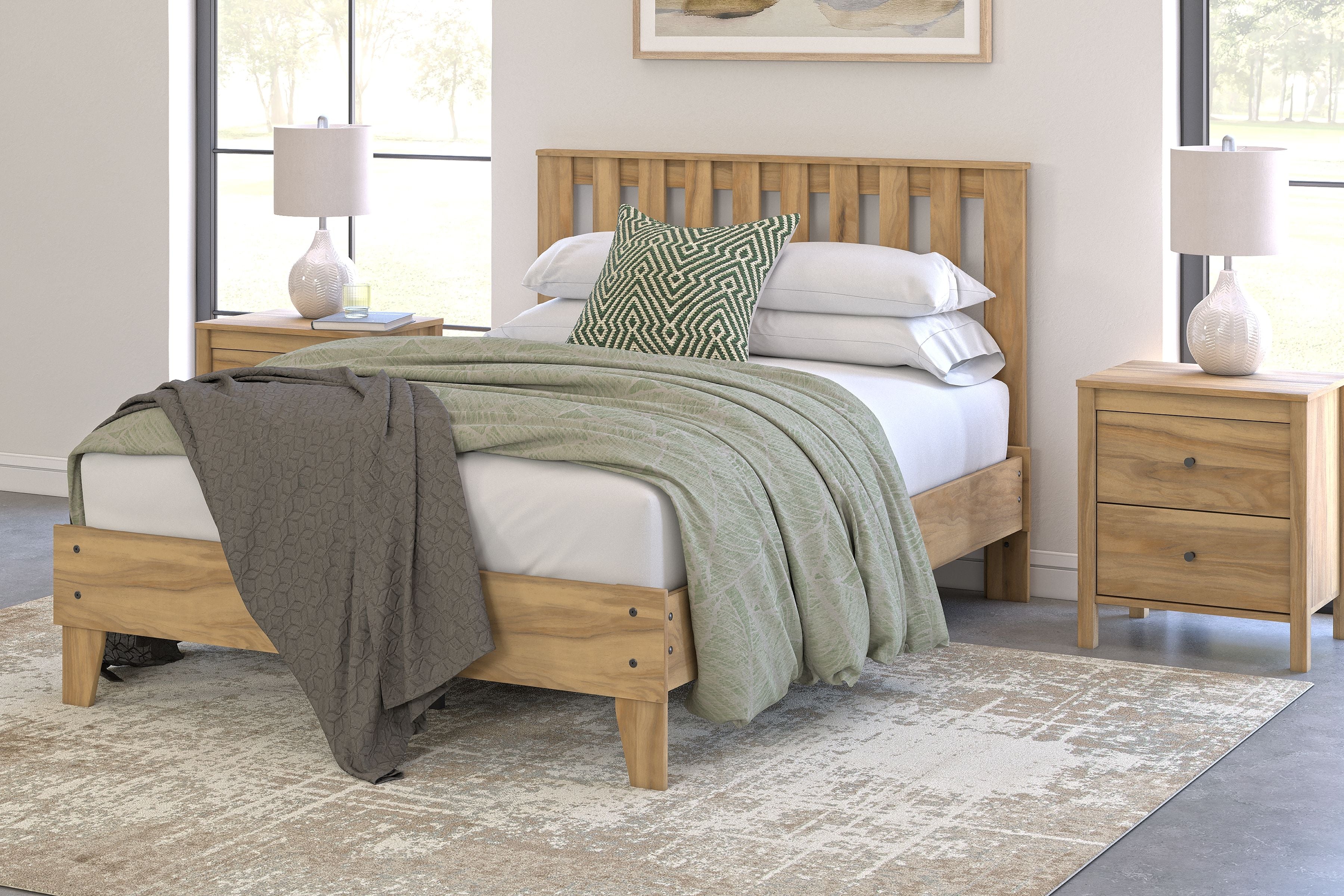 Letto a piattaforma con pannelli