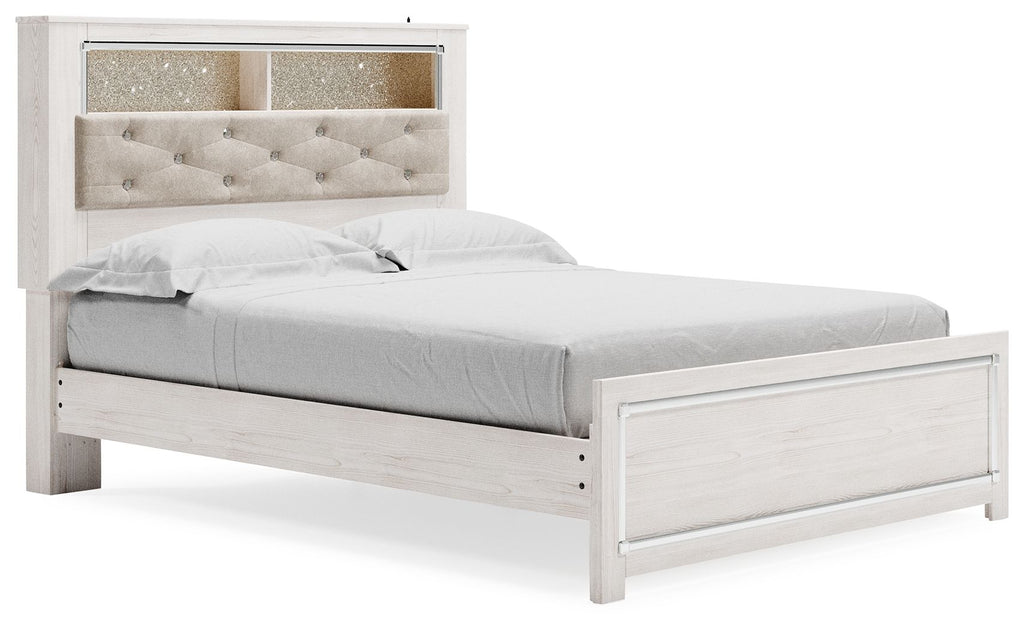 Queen Panel Bookcase Bed With Roll Slats