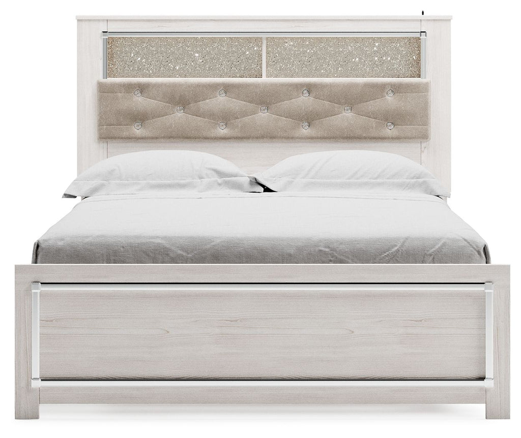Queen Panel Bookcase Bed With Roll Slats