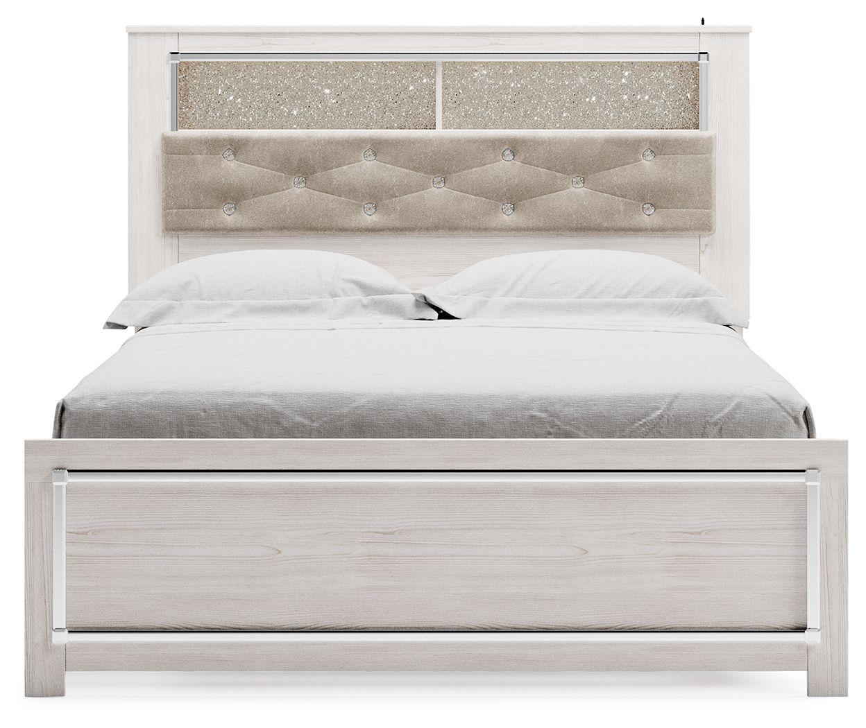Queen Panel Bookcase Bed With Roll Slats