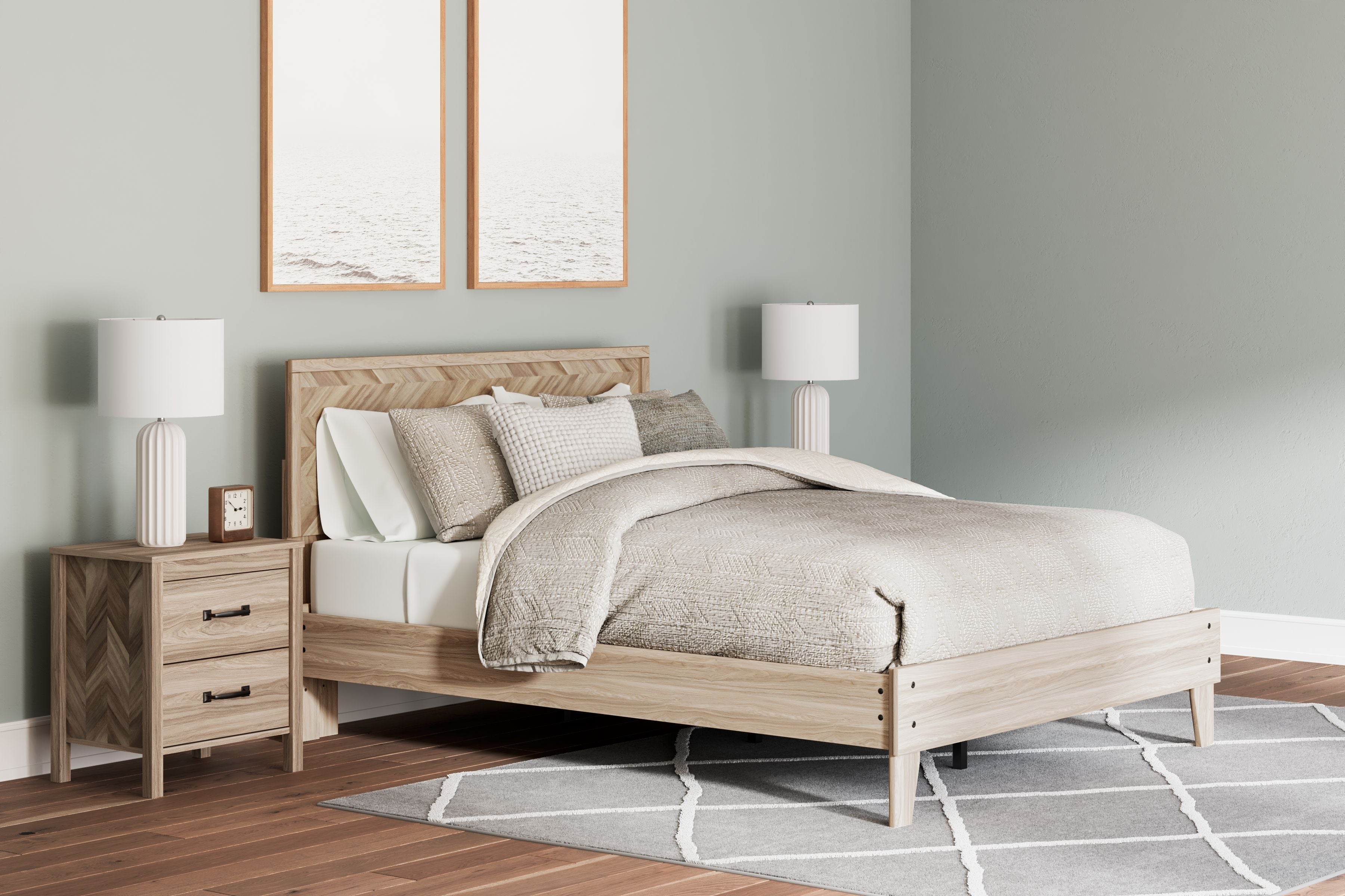 Cama de plataforma con paneles