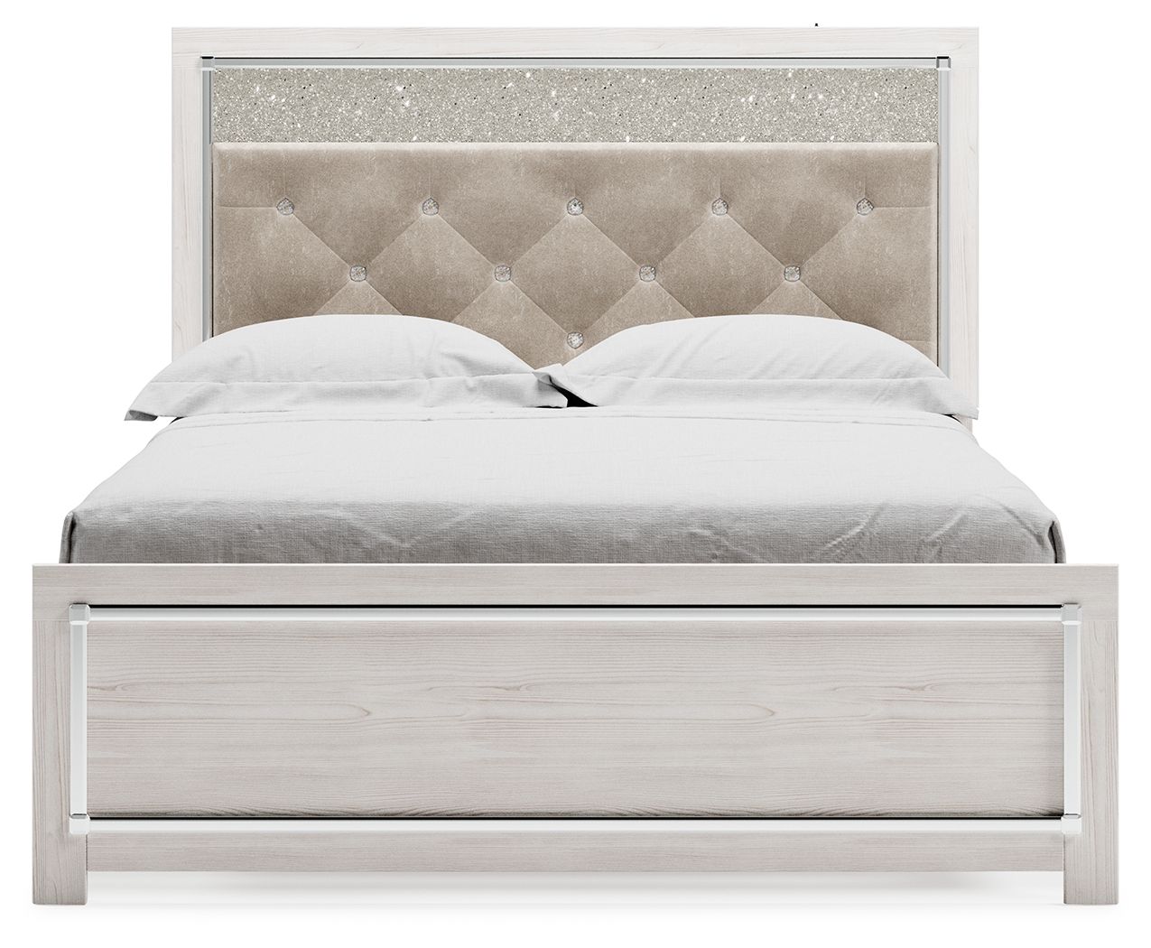 Cama queen de paneles con listones enrollables