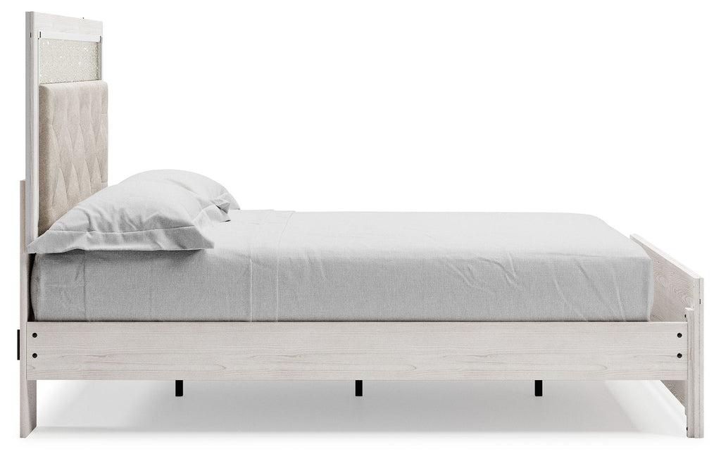 Cama queen de paneles con listones enrollables