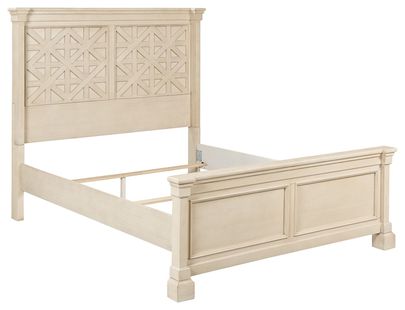 Cama con panel de celosía