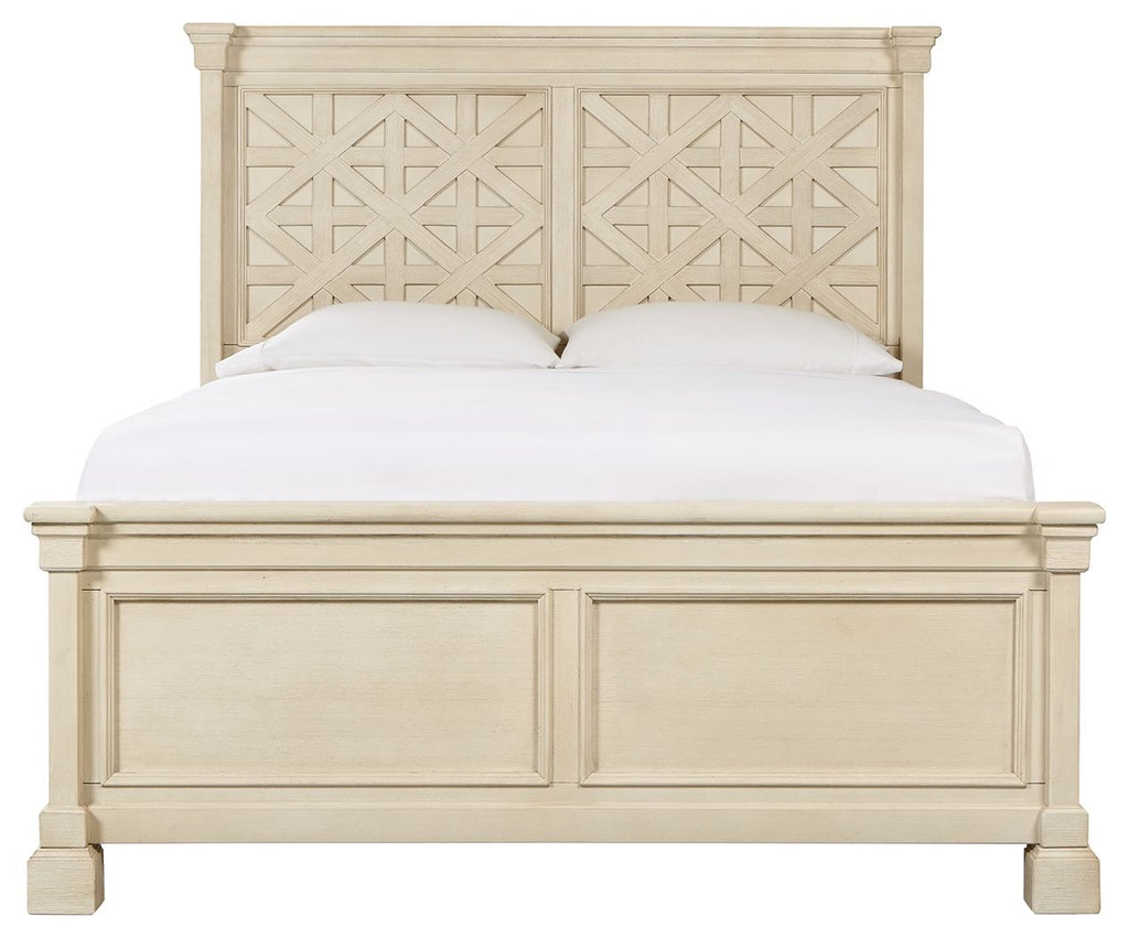 Cama con panel de celosía