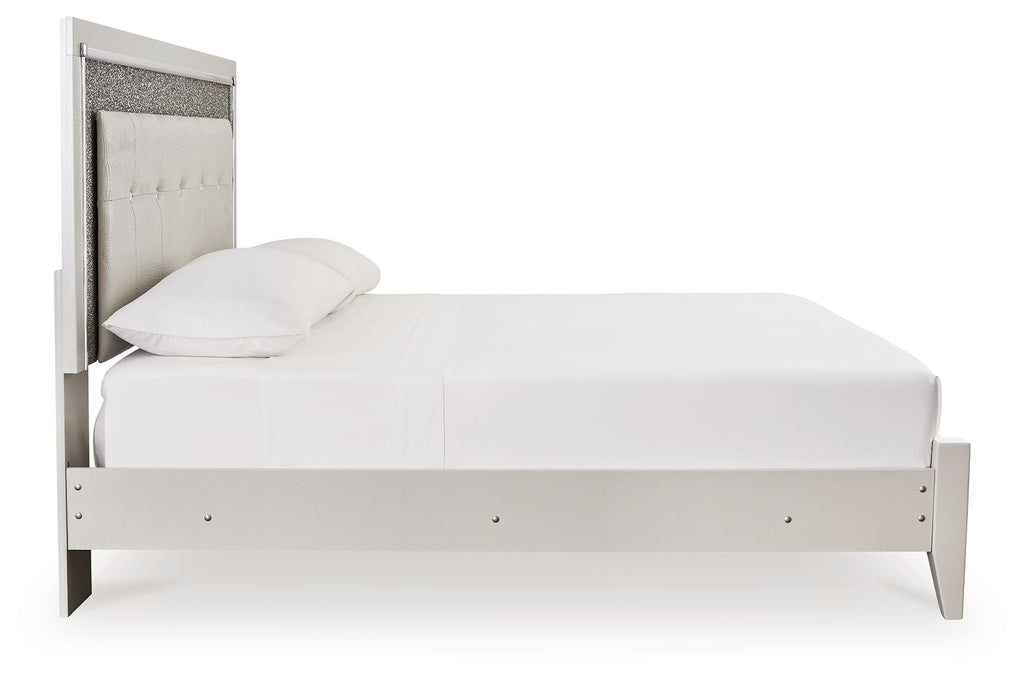 Cama King tapizada con paneles
