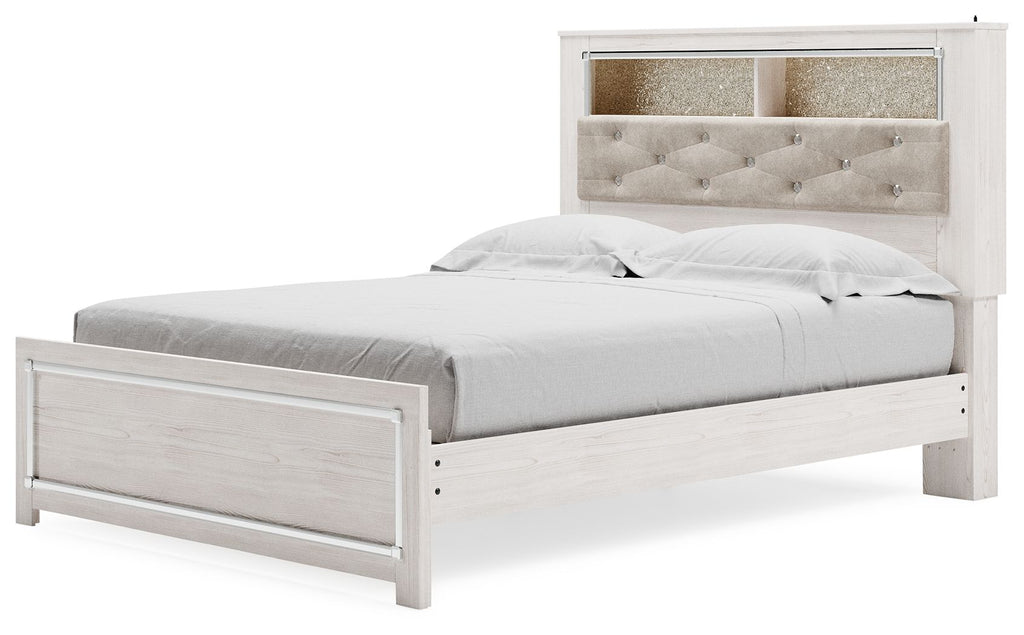 Queen Panel Bookcase Bed With Roll Slats